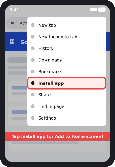 Step 3: Tap Install app