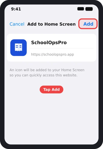 Step 4: Tap Add